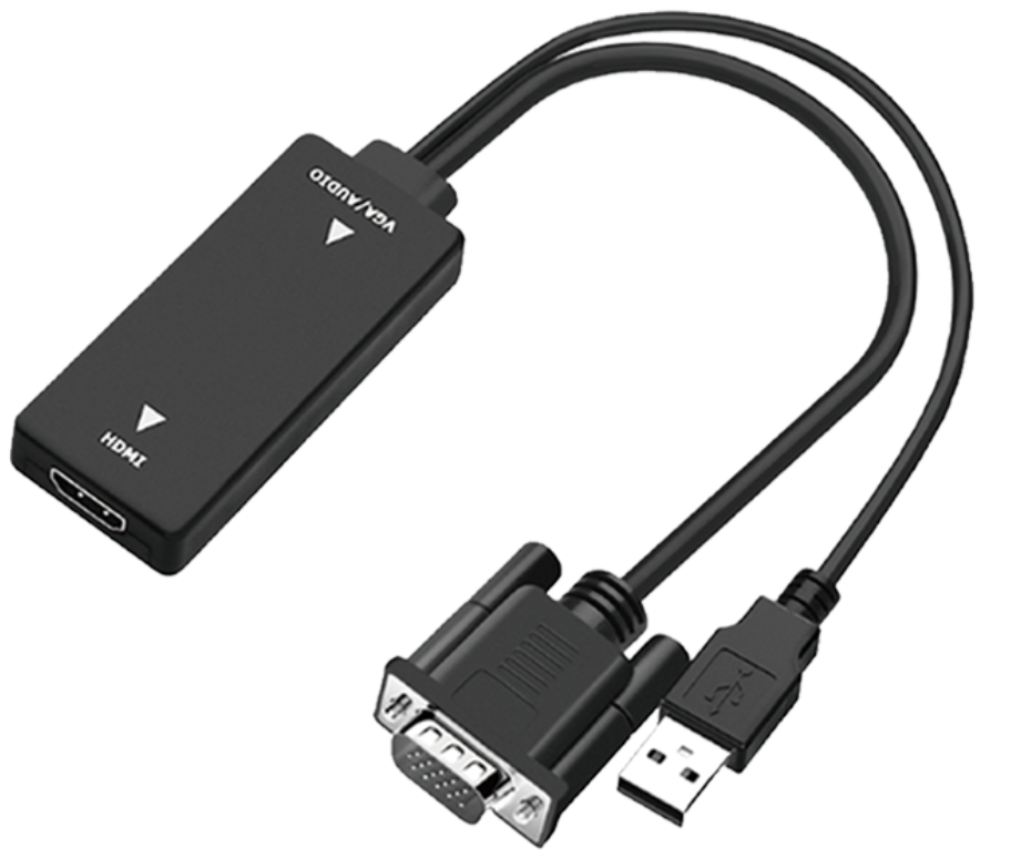 VZ-002 1080P 60HZ / VGA+USB Male TO HDMI Female 1080P ABS