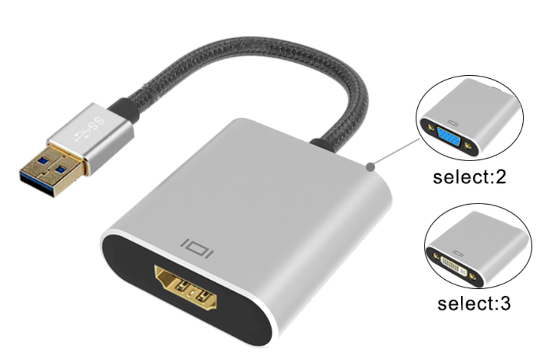 UV-002H/UV-002V/UV-002D / USB 3.0  Male TO HDMI Female ABS/USB 3.0  Male TO  VGA Female ABS/USB 3.0  Male TO DVI Female ABS